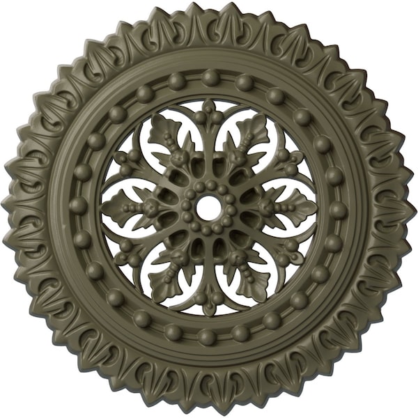 Ekena Millwork Sellek Ceiling Medallion (Fits Canopies up to 1 1/8"), 18 1/2"OD x 7/8"ID x 1 1/2"P, Spartan Stone CM18SKSSF - main